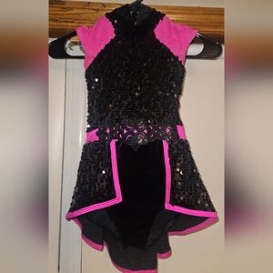 Weissman Intermediate Child (7/8) Style 15724 Dance Costume Black Pink